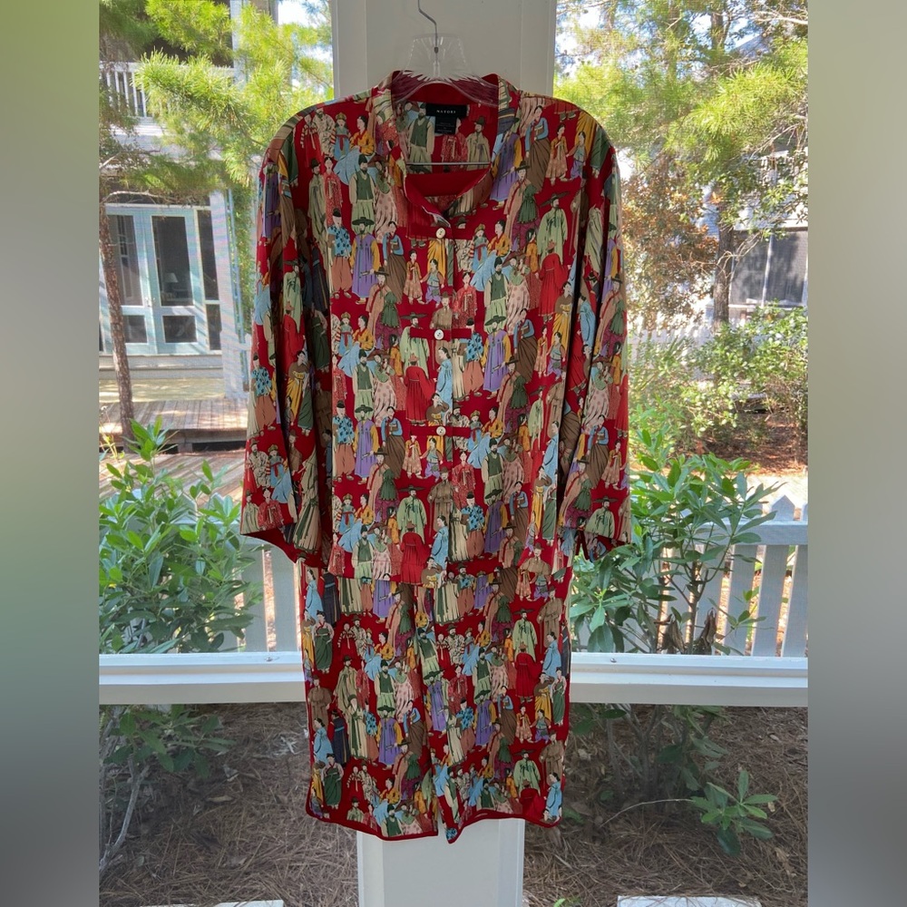 Natori Red Dynasty print pajamas